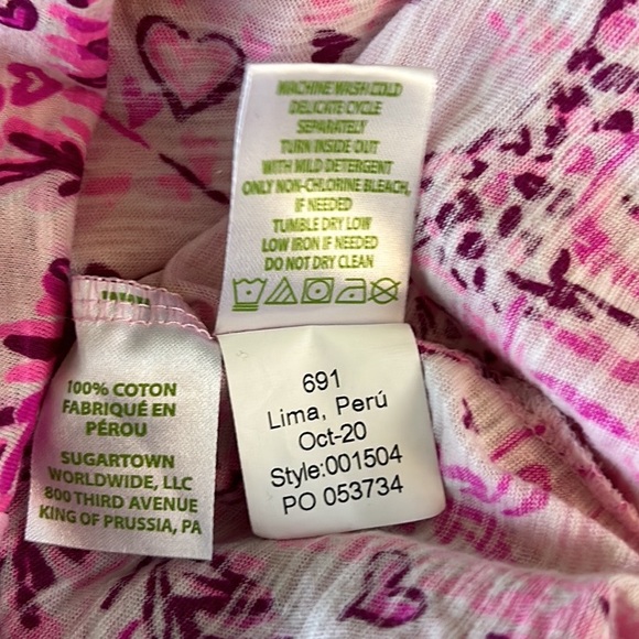 Lilly Pulitzer Etta Pink Blossom Wild About You Short Sleeve Tee - S - Picture 13 of 14